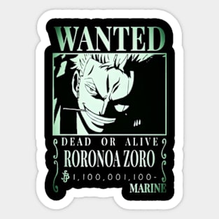 roronoa zoro bounty Sticker